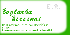 boglarka micsinai business card